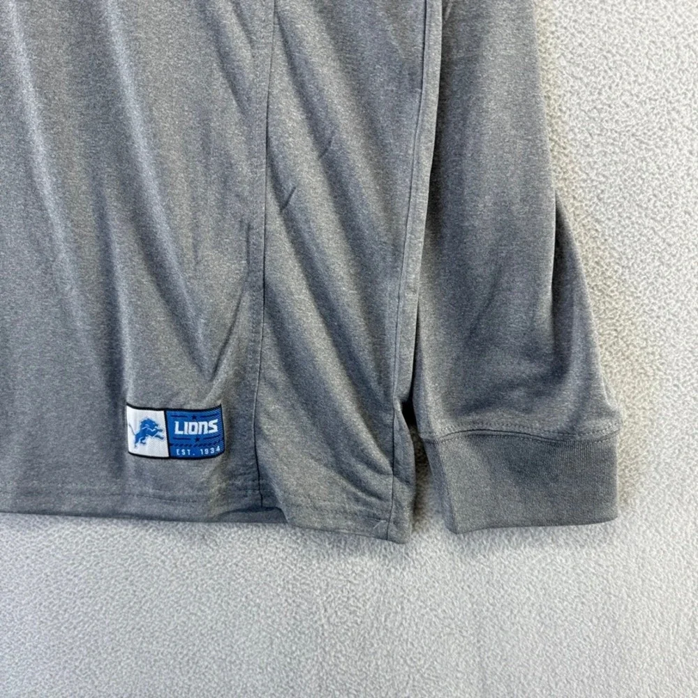 Detroit Lions Shirt Mens XL Gray Ultra Game Performance Lightweight Spellout NEW
